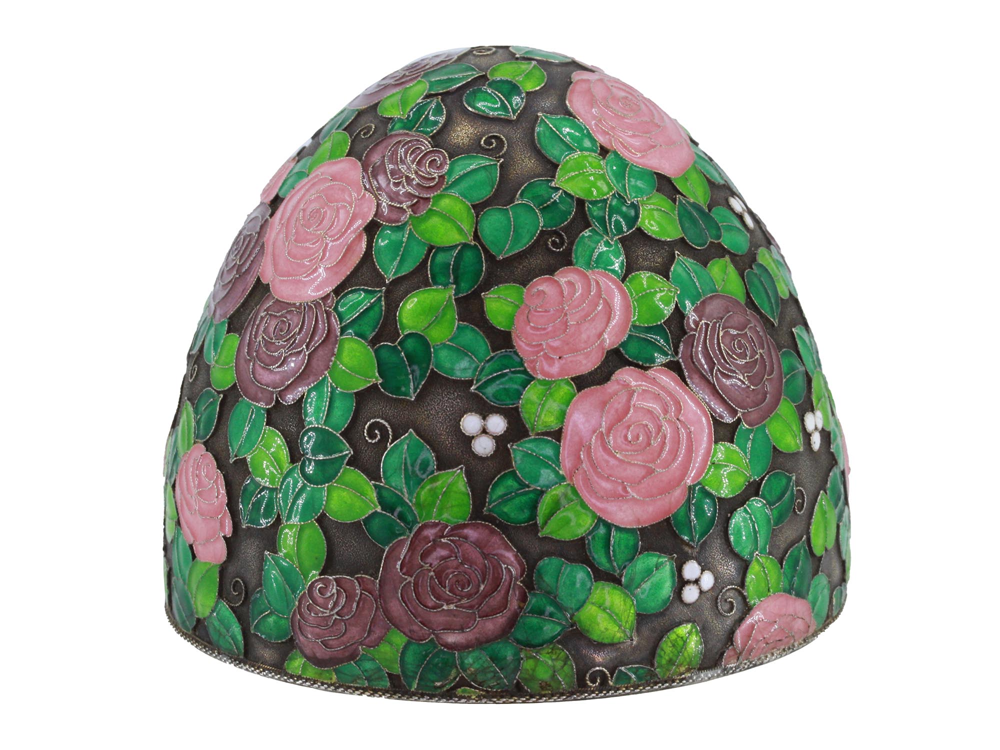 RUSSIAN GILT SILVER CLOISONNE ENAMEL EASTER EGG PIC-5